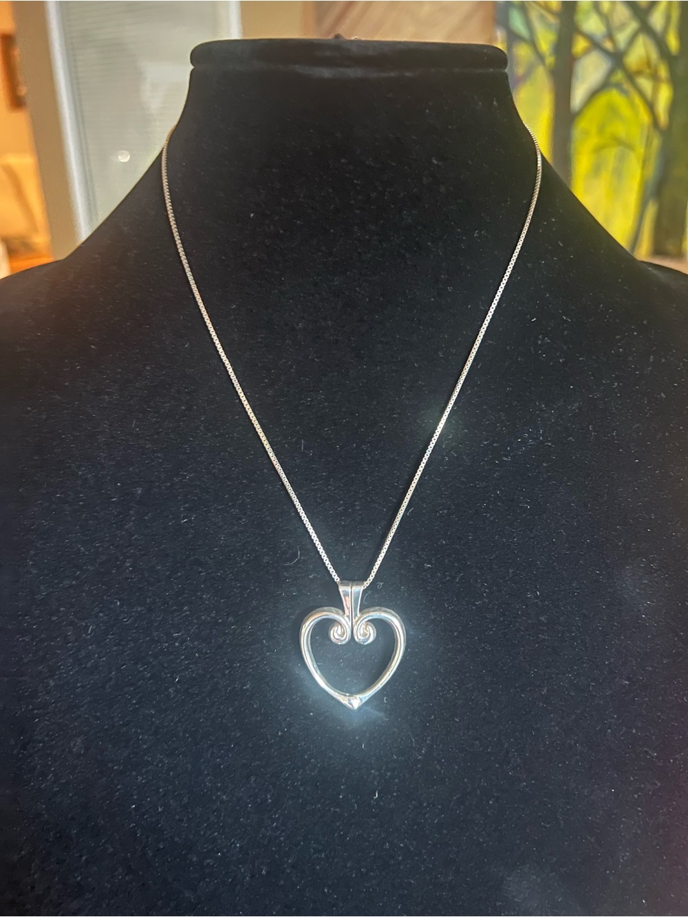 Sterling Heart Ring Keeper Pendant Necklace in Silver - Women Jewelry